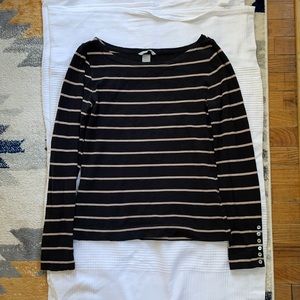 H&M Long sleeve boatneck with button detail